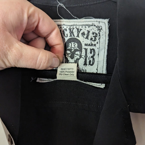 Lucky 13 Retro Button Up pinup woman with fez and tassel small - Picture 8 of 10